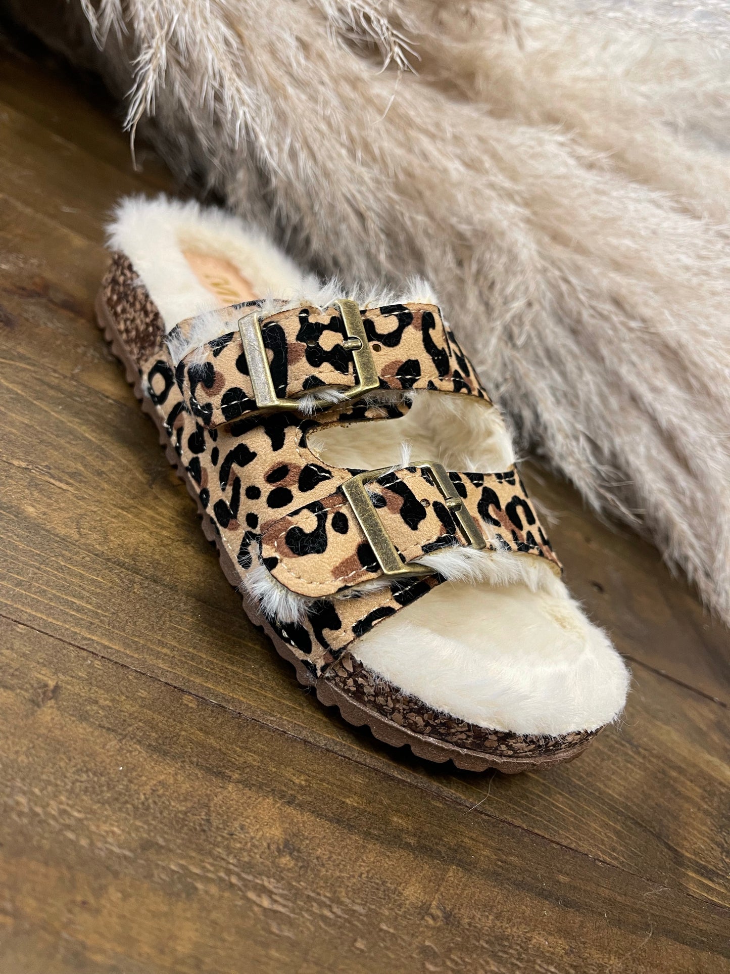 Brunchin With Mom Leopard Kids Slide Fuzzy Slide