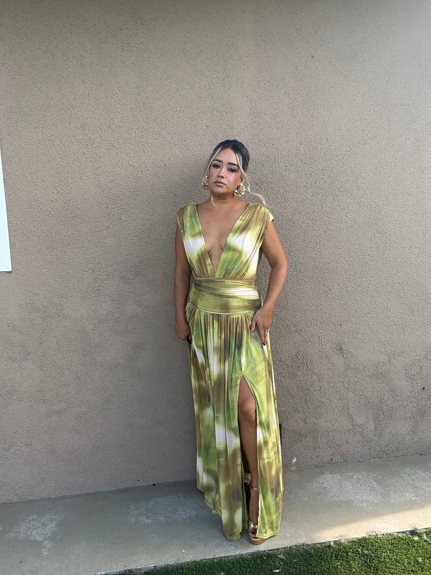Love Me Not Slit Mesh Maxi Dress