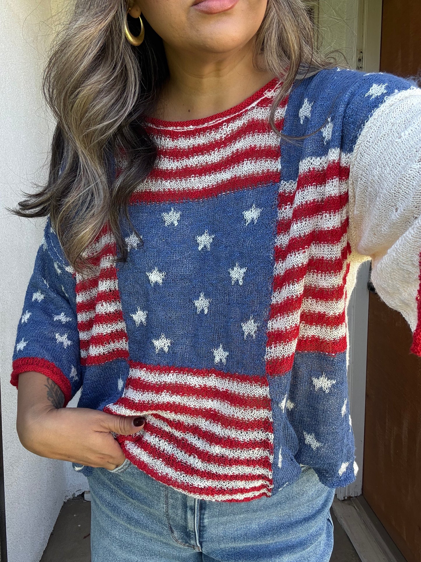 Stars and Stripes Knit Top