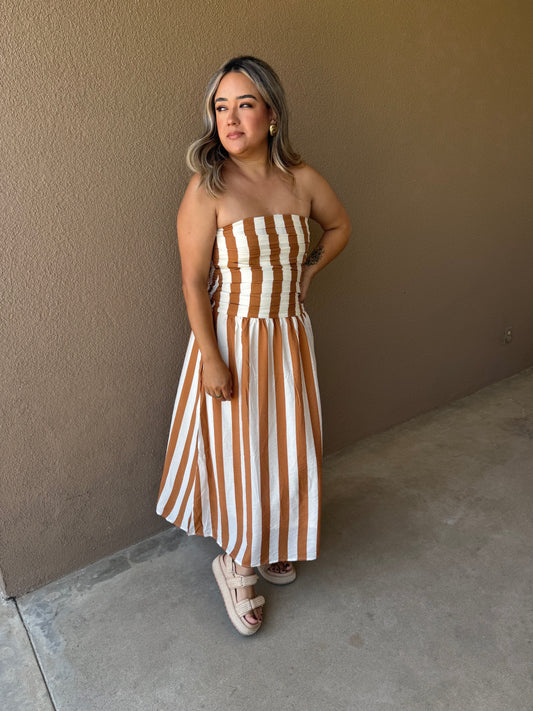 Italia Striped Tube Dress
