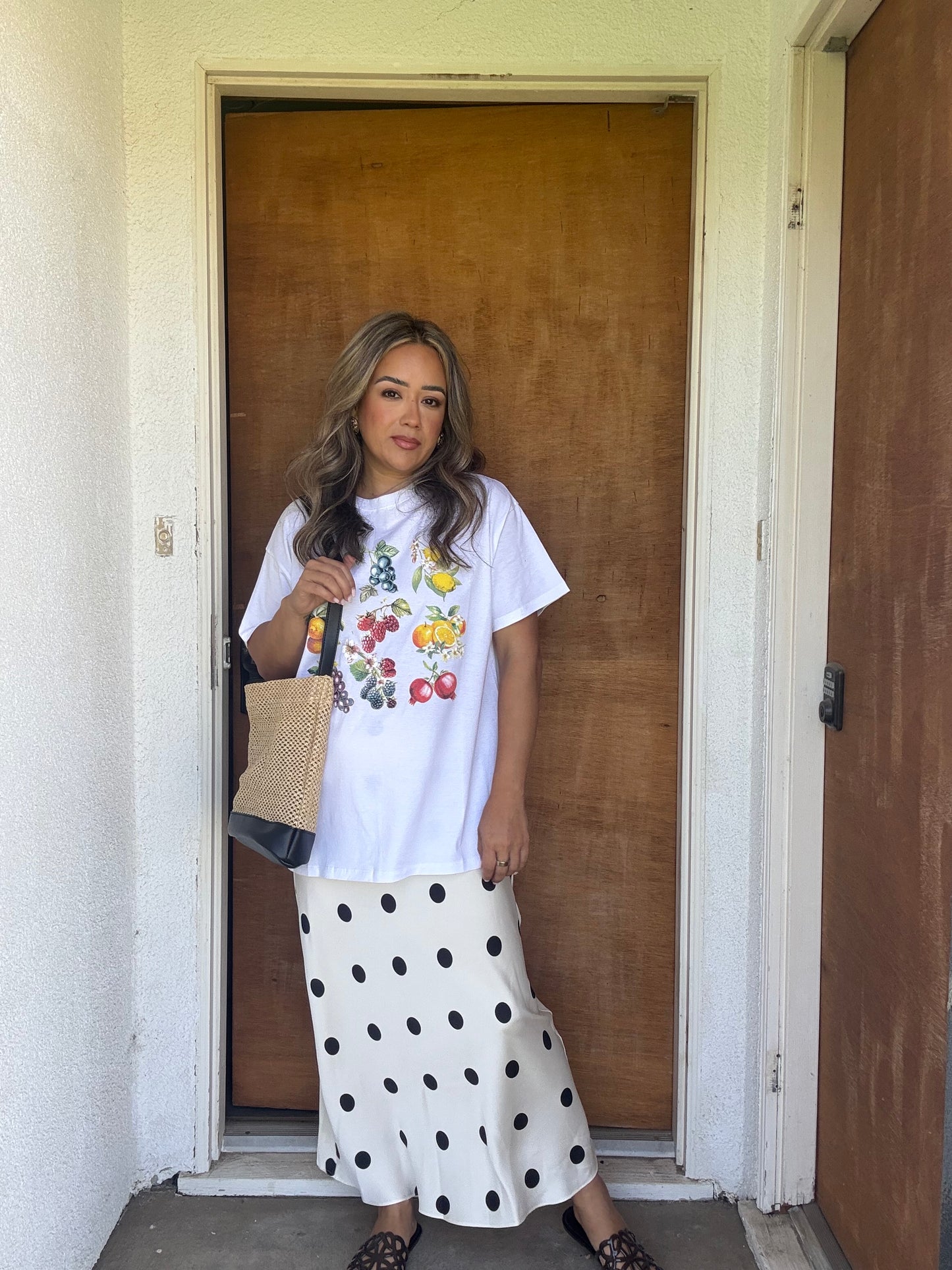 Astrid Polka Dot Satin Skirt