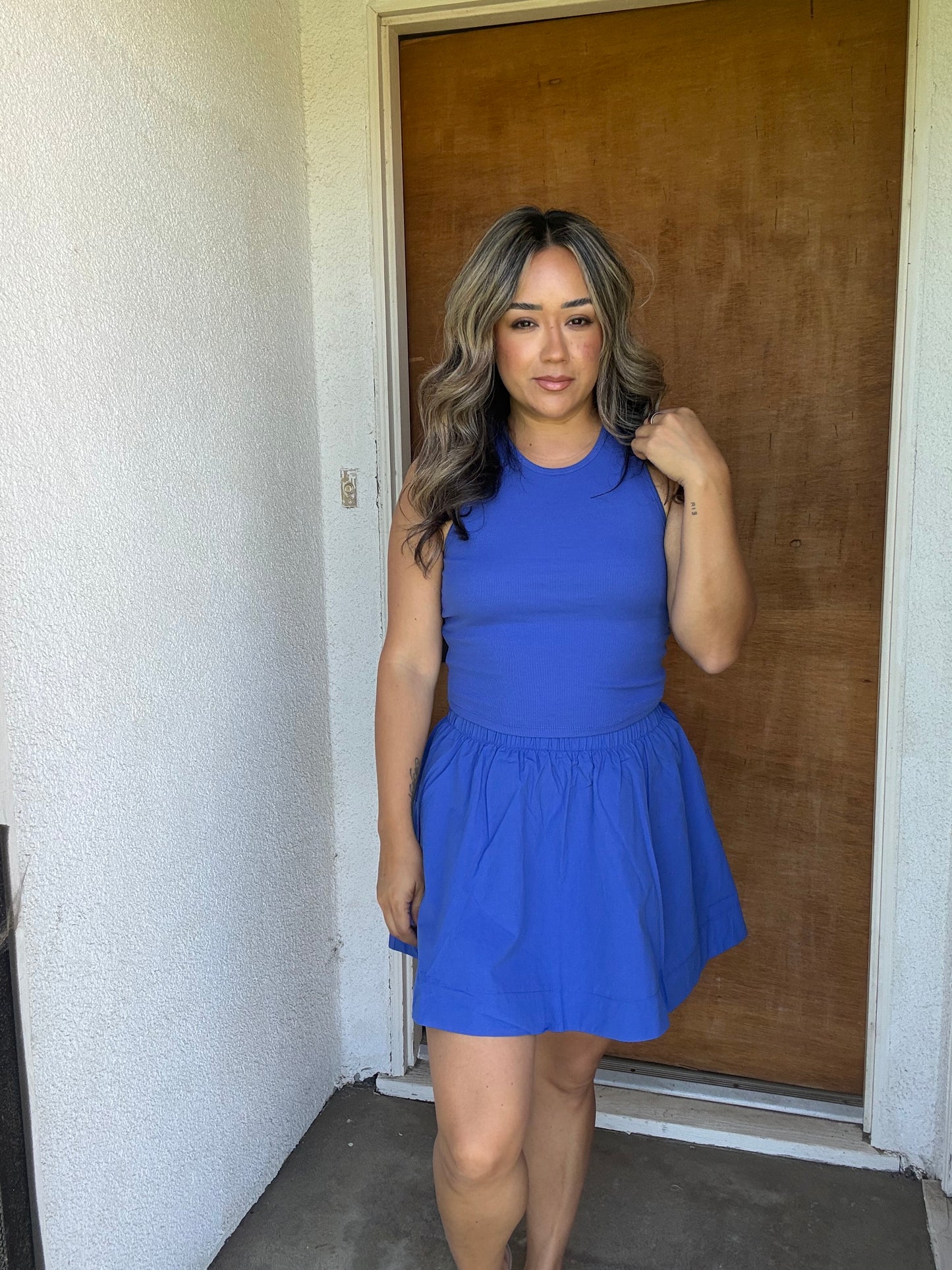 Coastal Skirt Set- Royal Blue