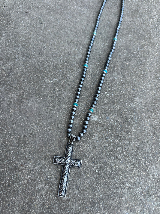 Long Line Cross Necklace