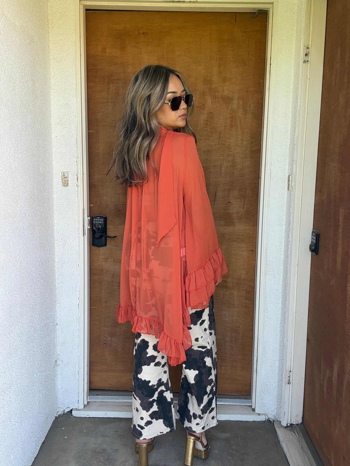 Dandelion Sheer Ruffled High Low Top