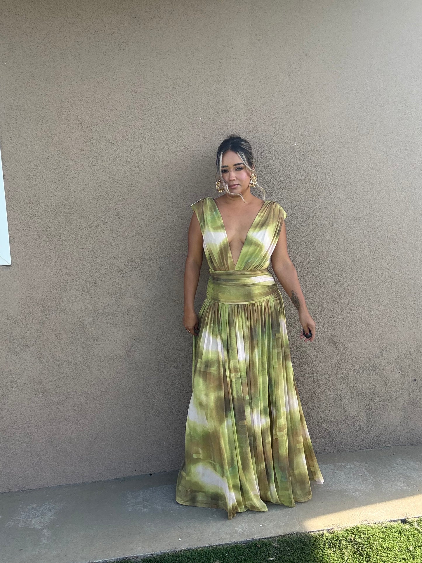 Love Me Not Slit Mesh Maxi Dress