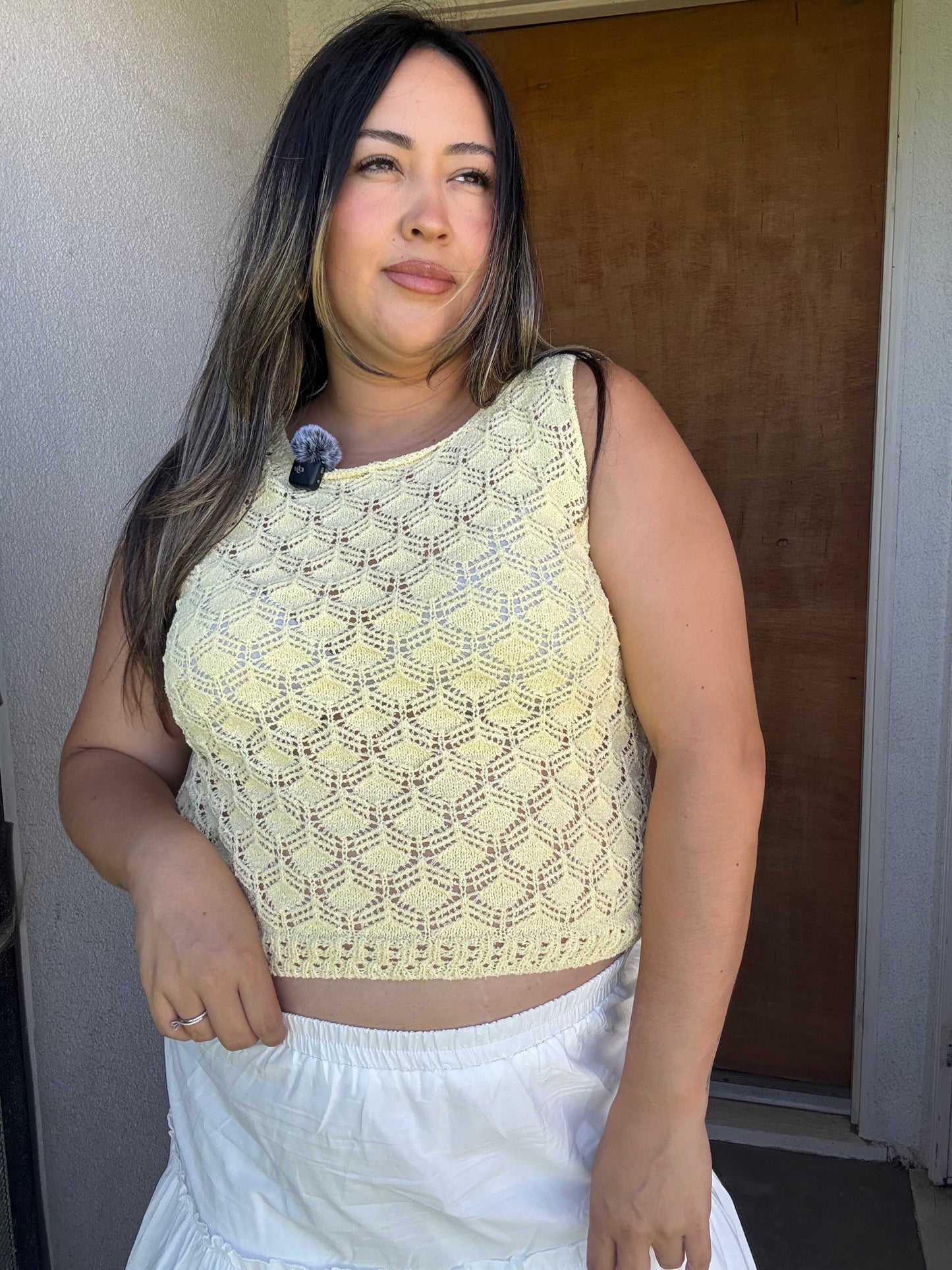 Lemonade Sheer Knit Top- Yellow