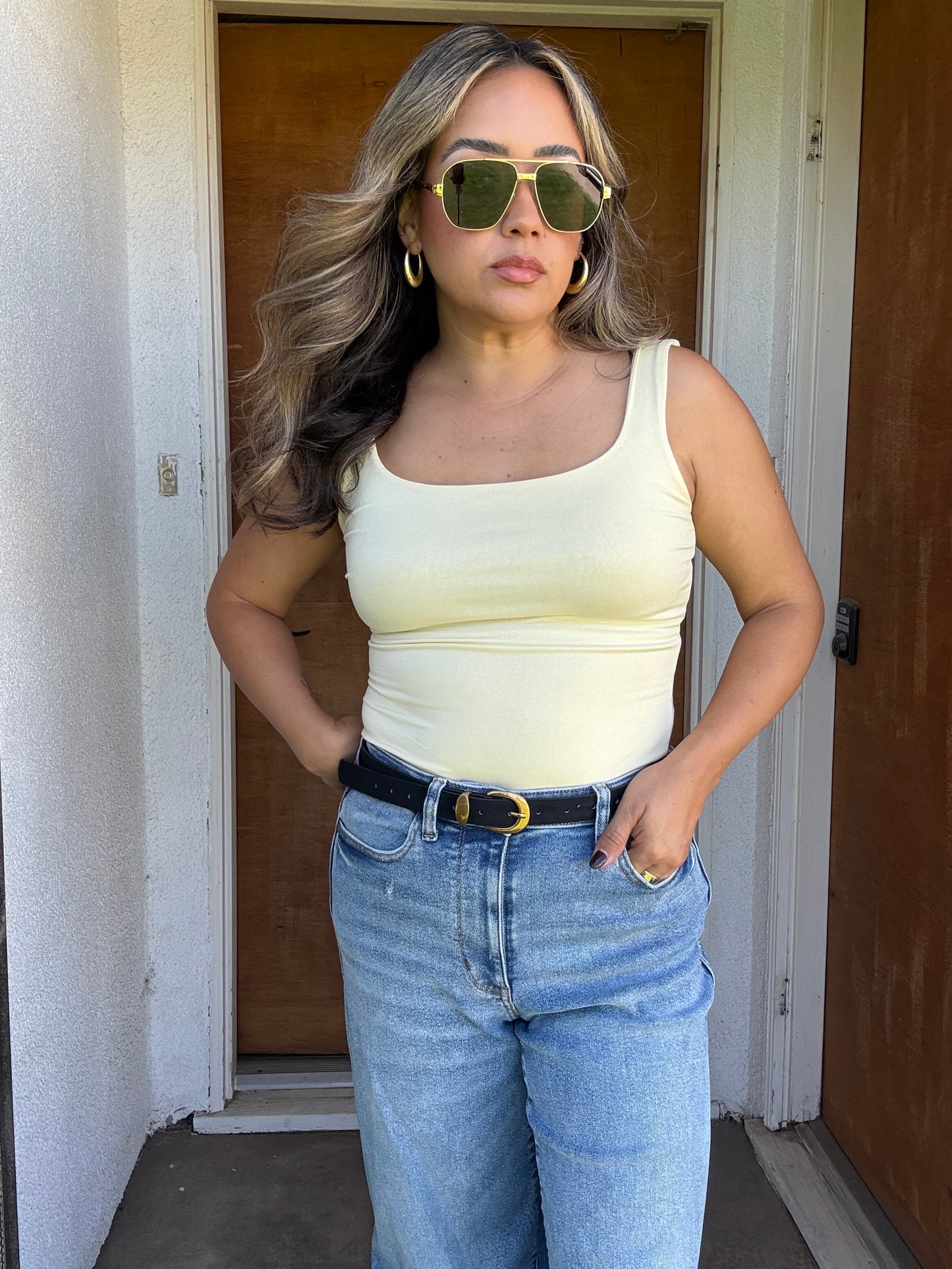 Stacie Double Layered Square Neck Tank