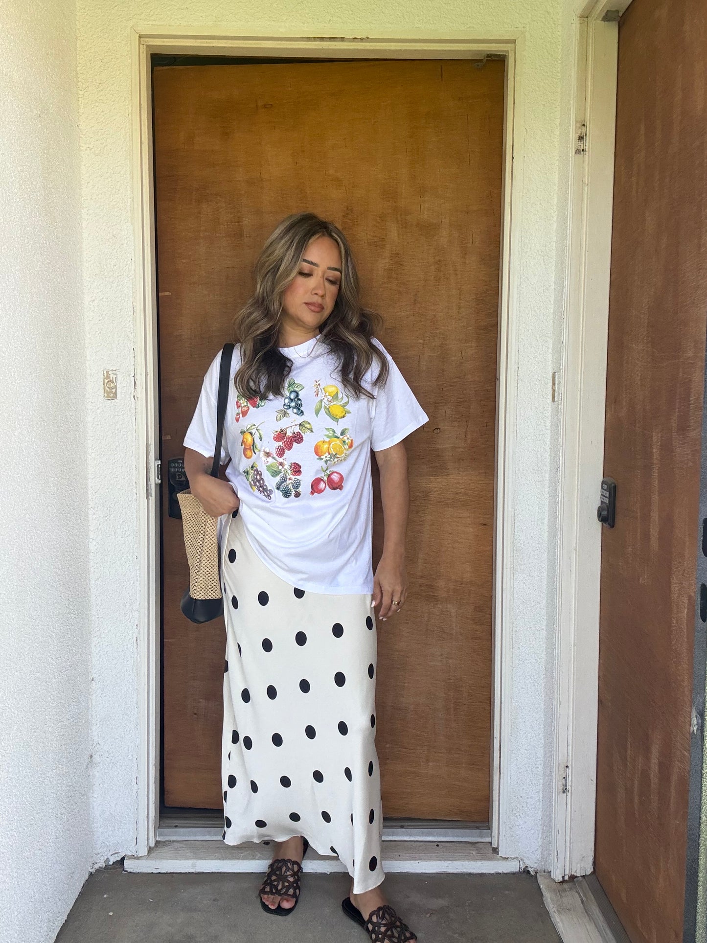Astrid Polka Dot Satin Skirt