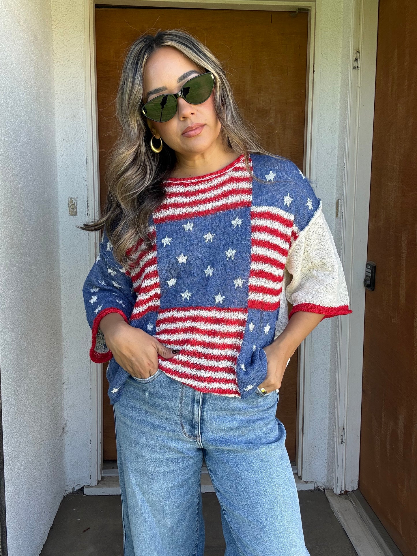 Stars and Stripes Knit Top