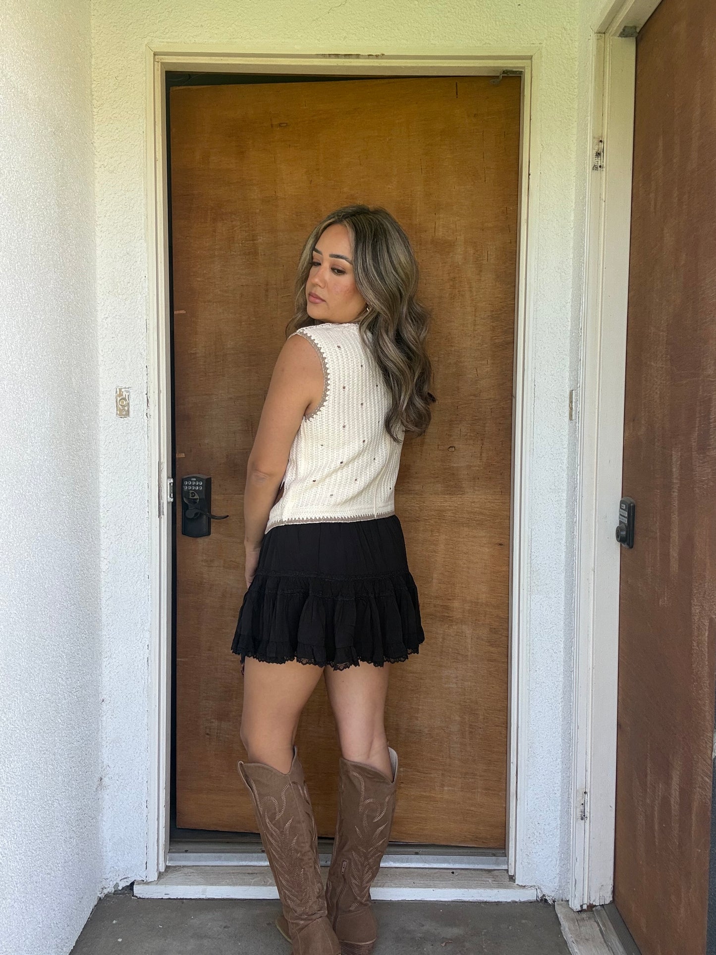 Delta Tiered Ruffle Mini Skort
