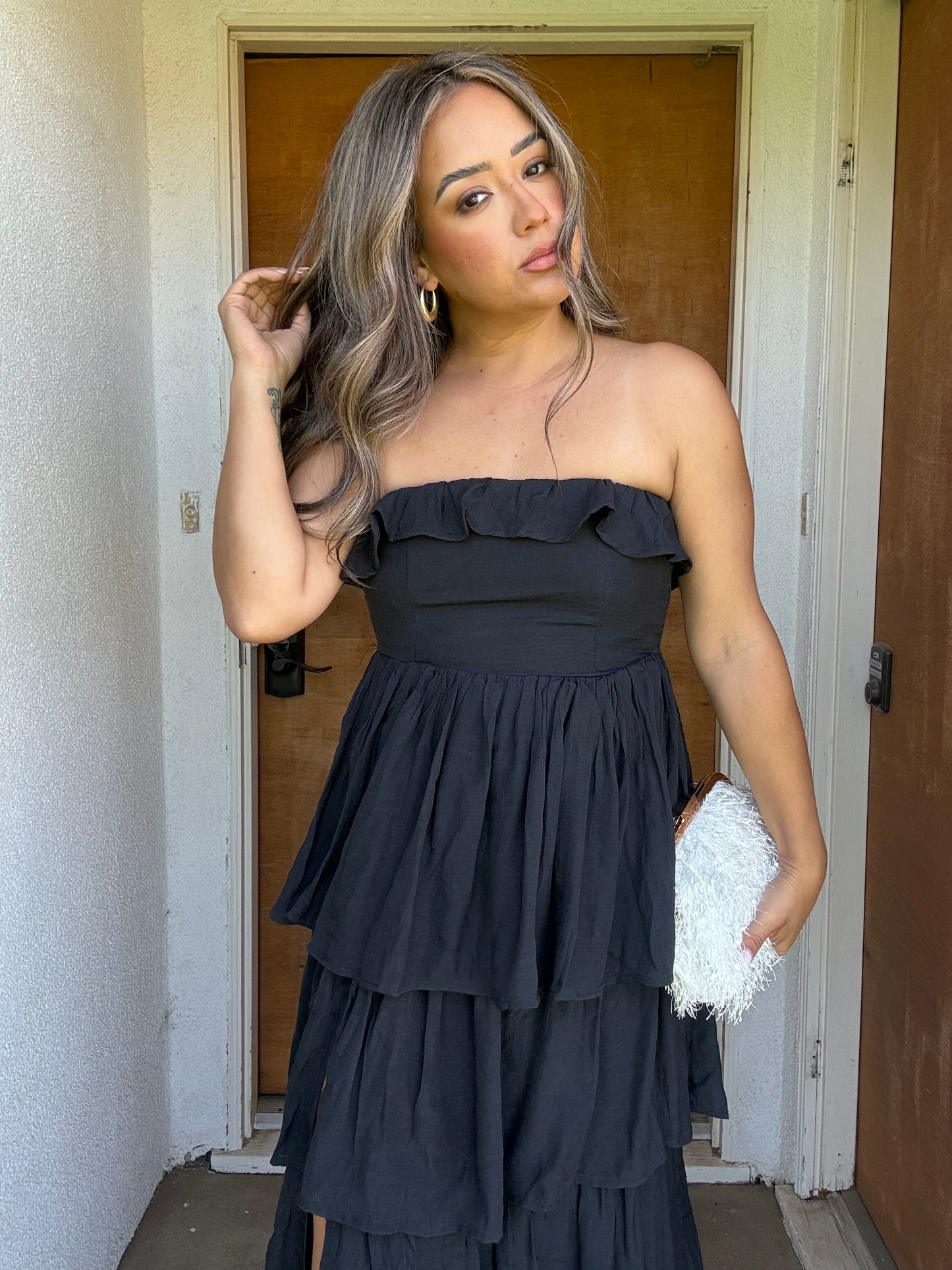 Beau Tiered Maxi Dress- Black