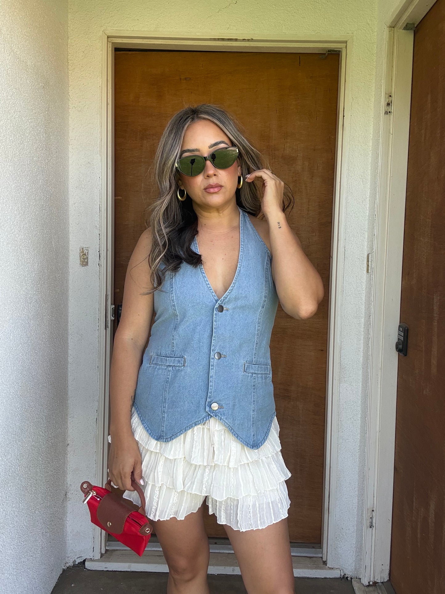 Allie Denim Halter Top