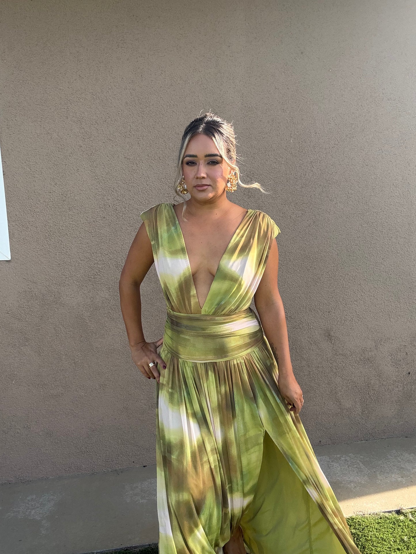 Love Me Not Slit Mesh Maxi Dress