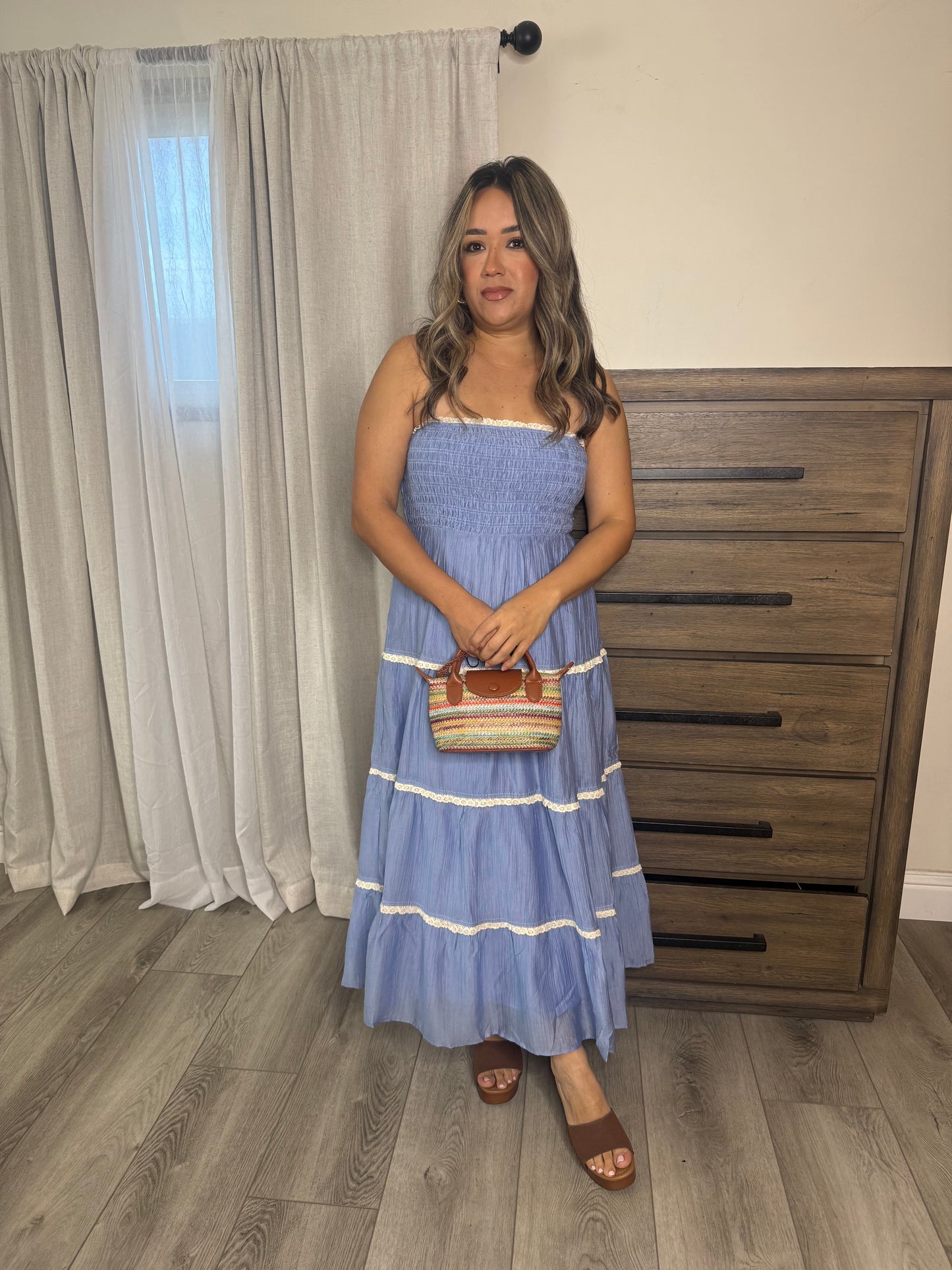 Bluebell Tiered Sundress- Periwinkle