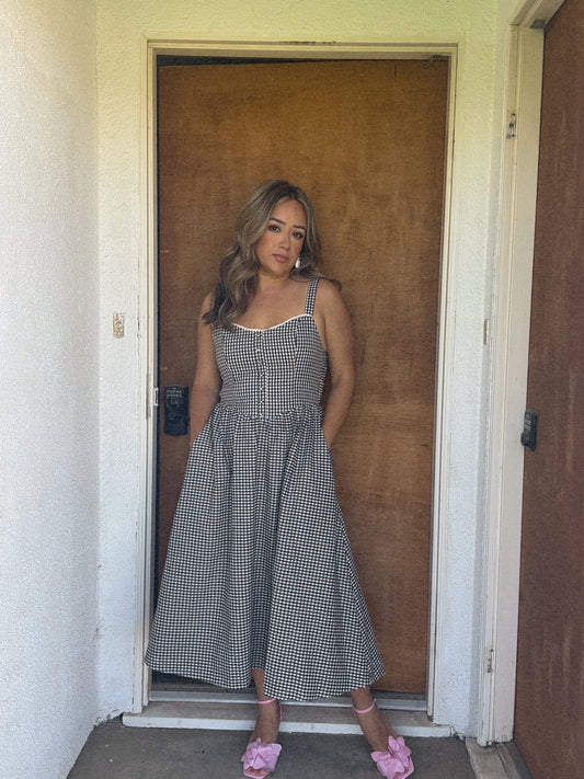 Rhode Island Midi Gingham Dress