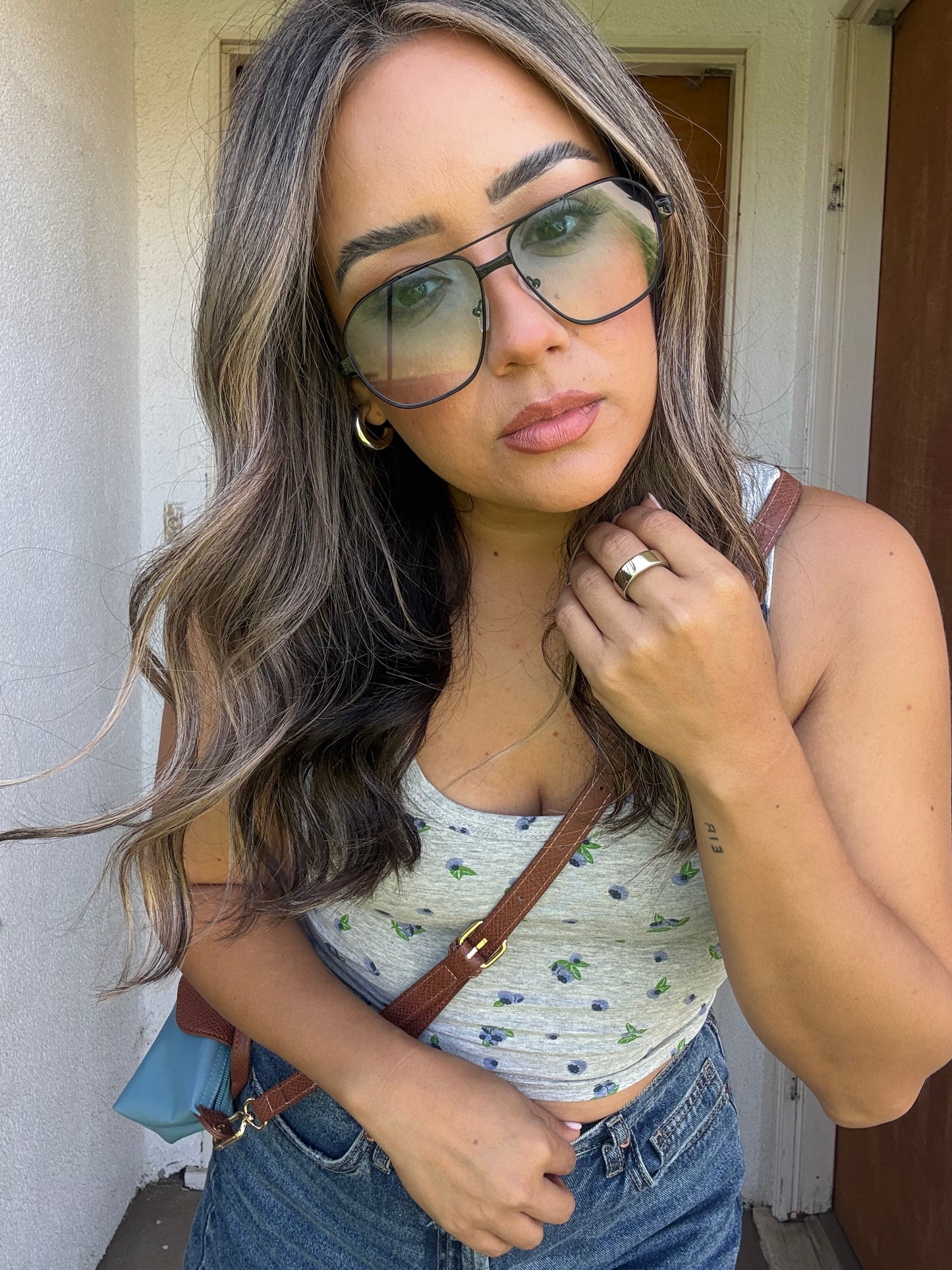 Blueberry Mini Tank- Grey