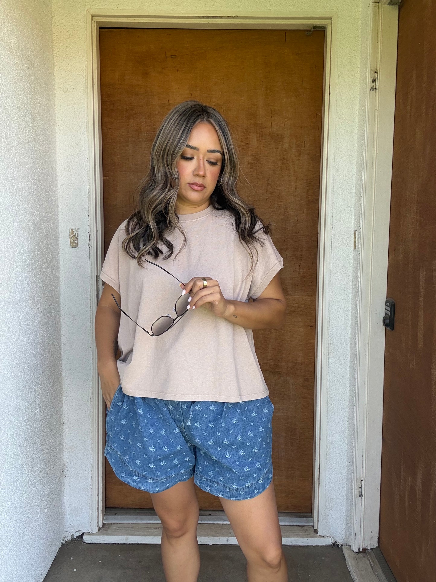 Allie Floral Denim Shorts