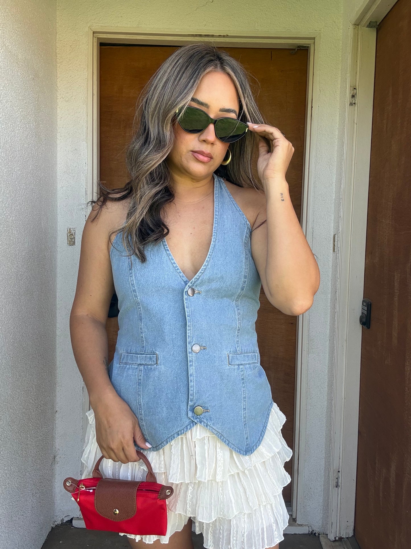 Allie Denim Halter Top