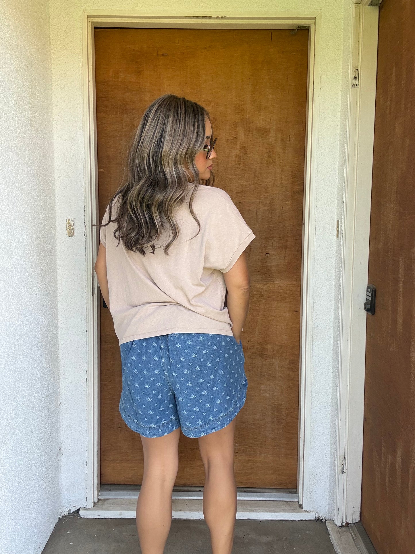 Allie Floral Denim Shorts