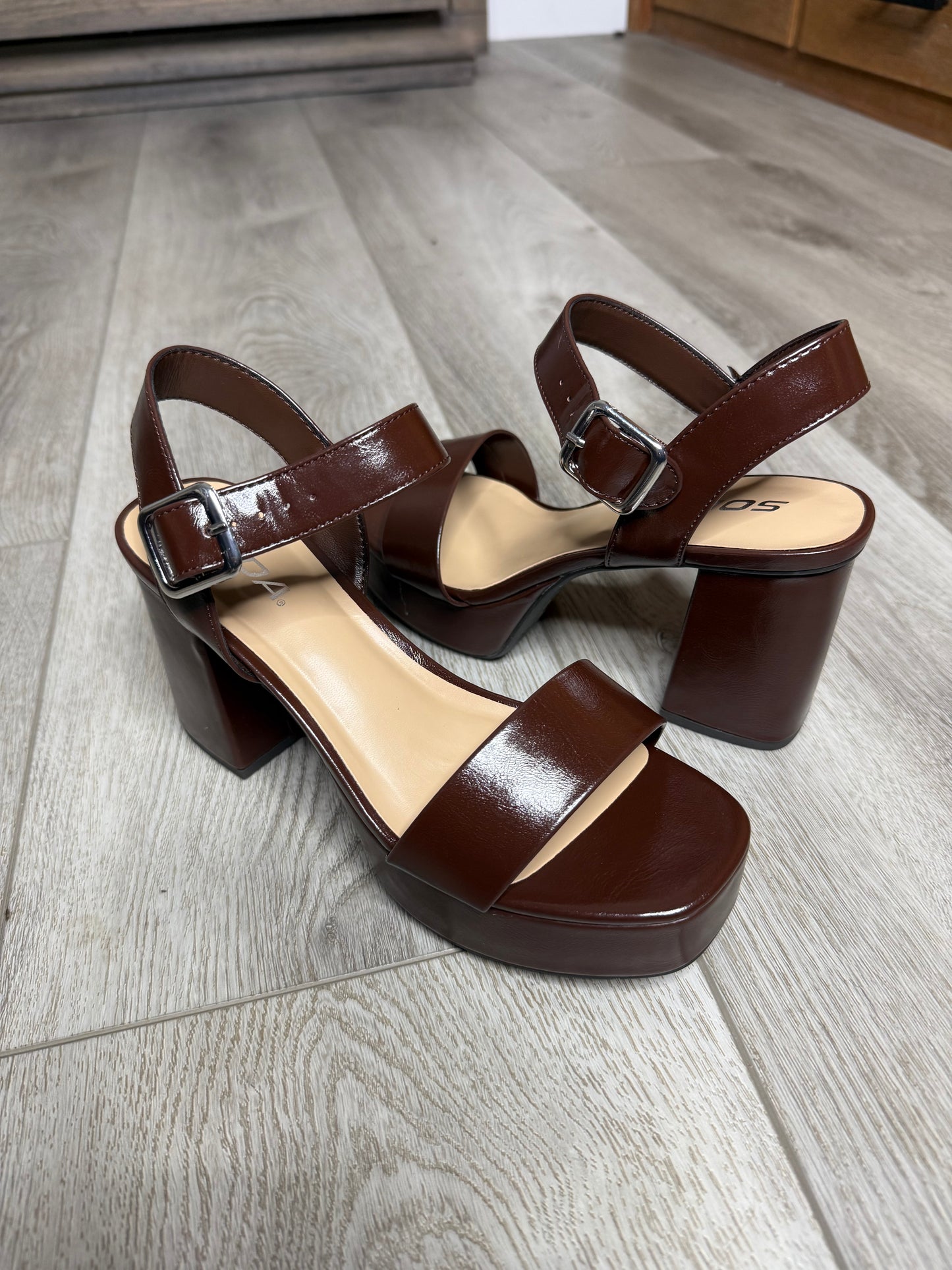 Macey Platform Heel- Chocolate