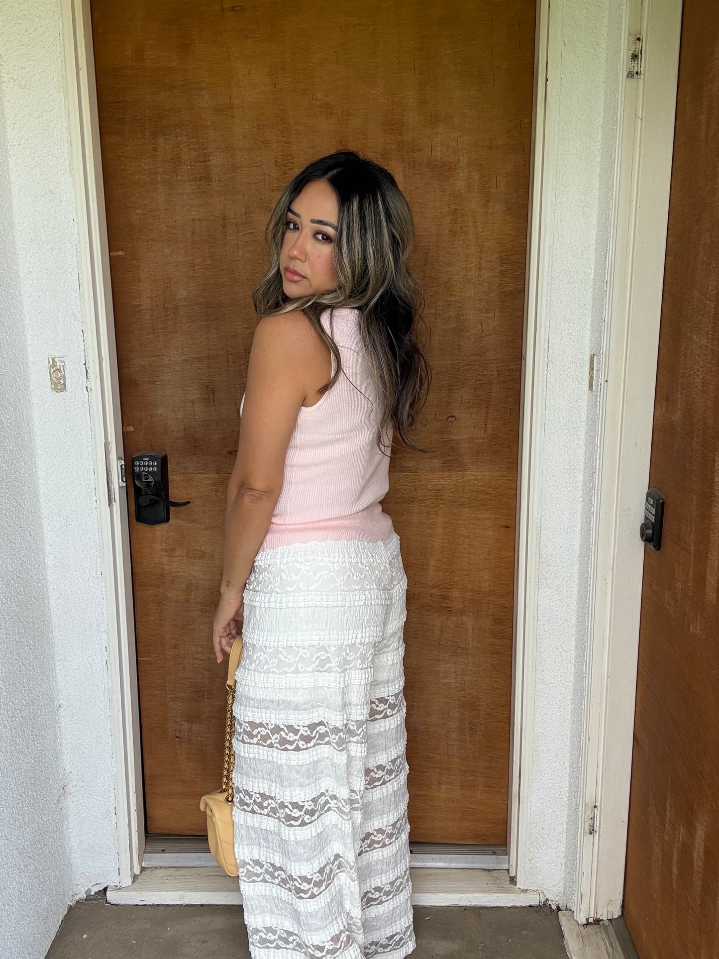 Bahamas Sheer Lace Pants- Ivory