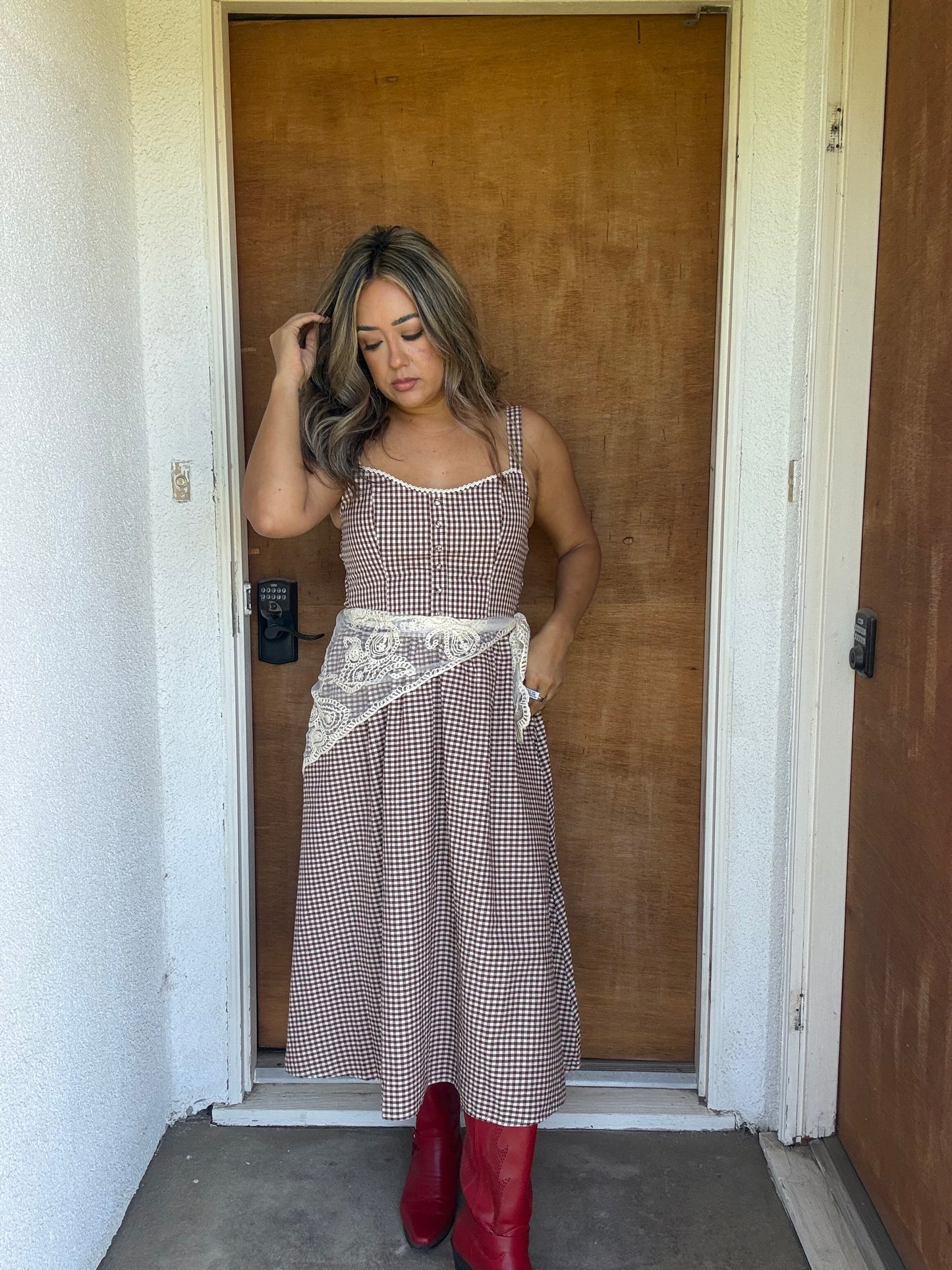 Rhode Island Midi Gingham Dress