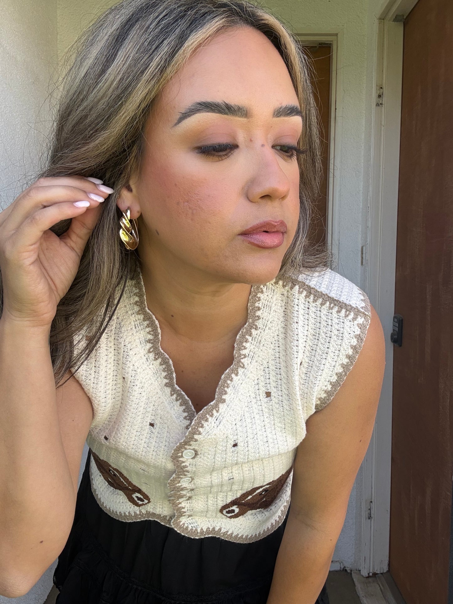 Gold Twisted Hoop