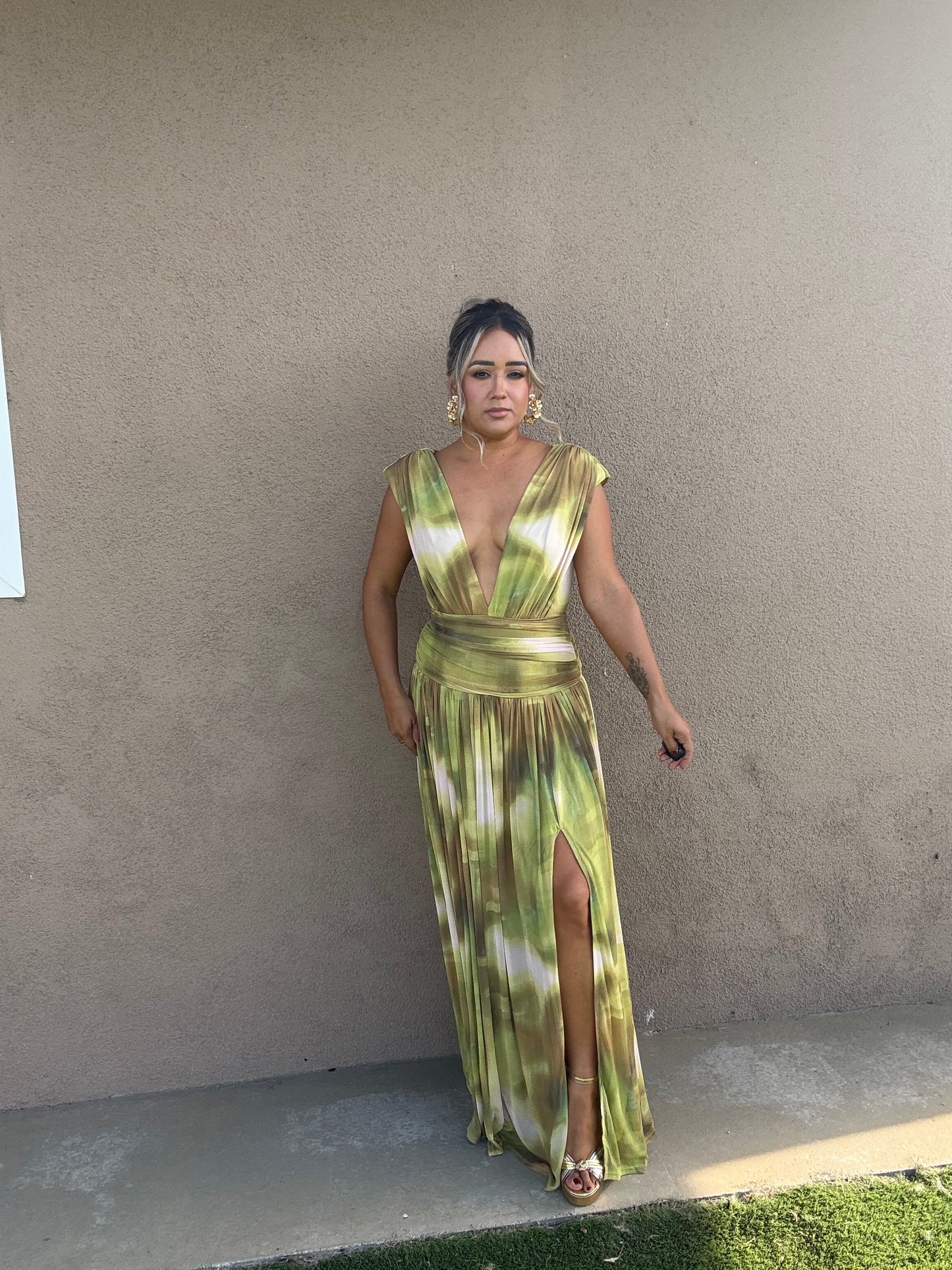 Love Me Not Slit Mesh Maxi Dress