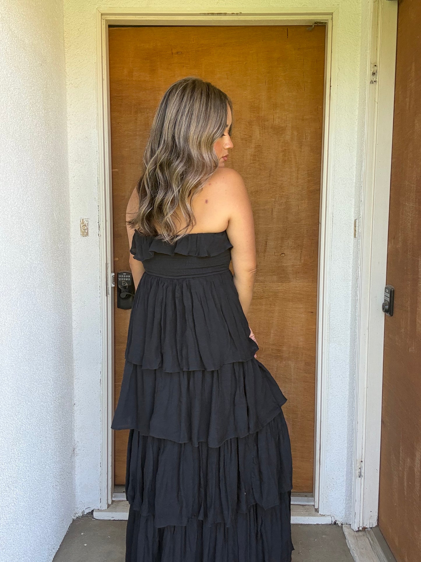 Beau Tiered Maxi Dress- Black