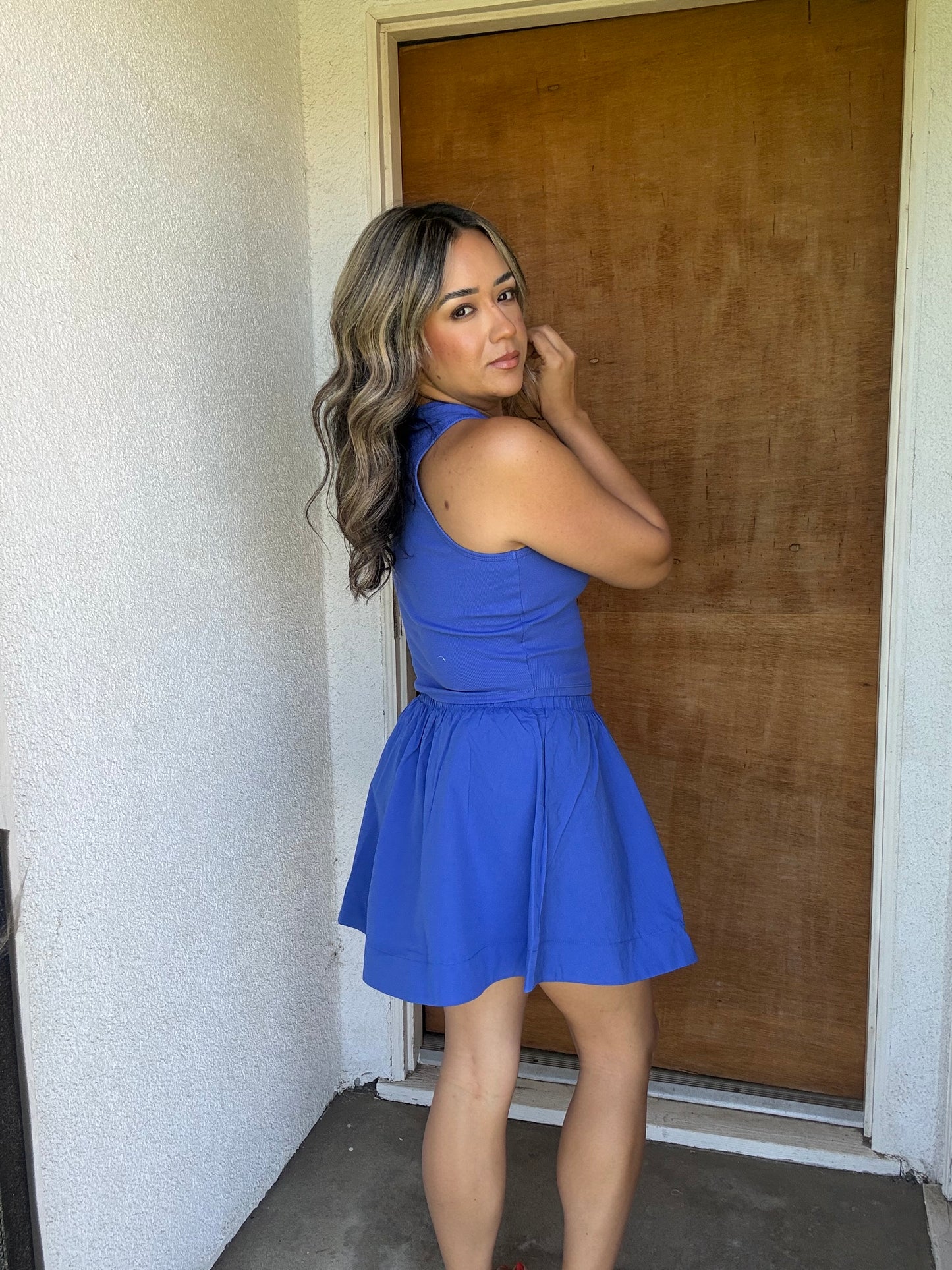 Coastal Skirt Set- Royal Blue