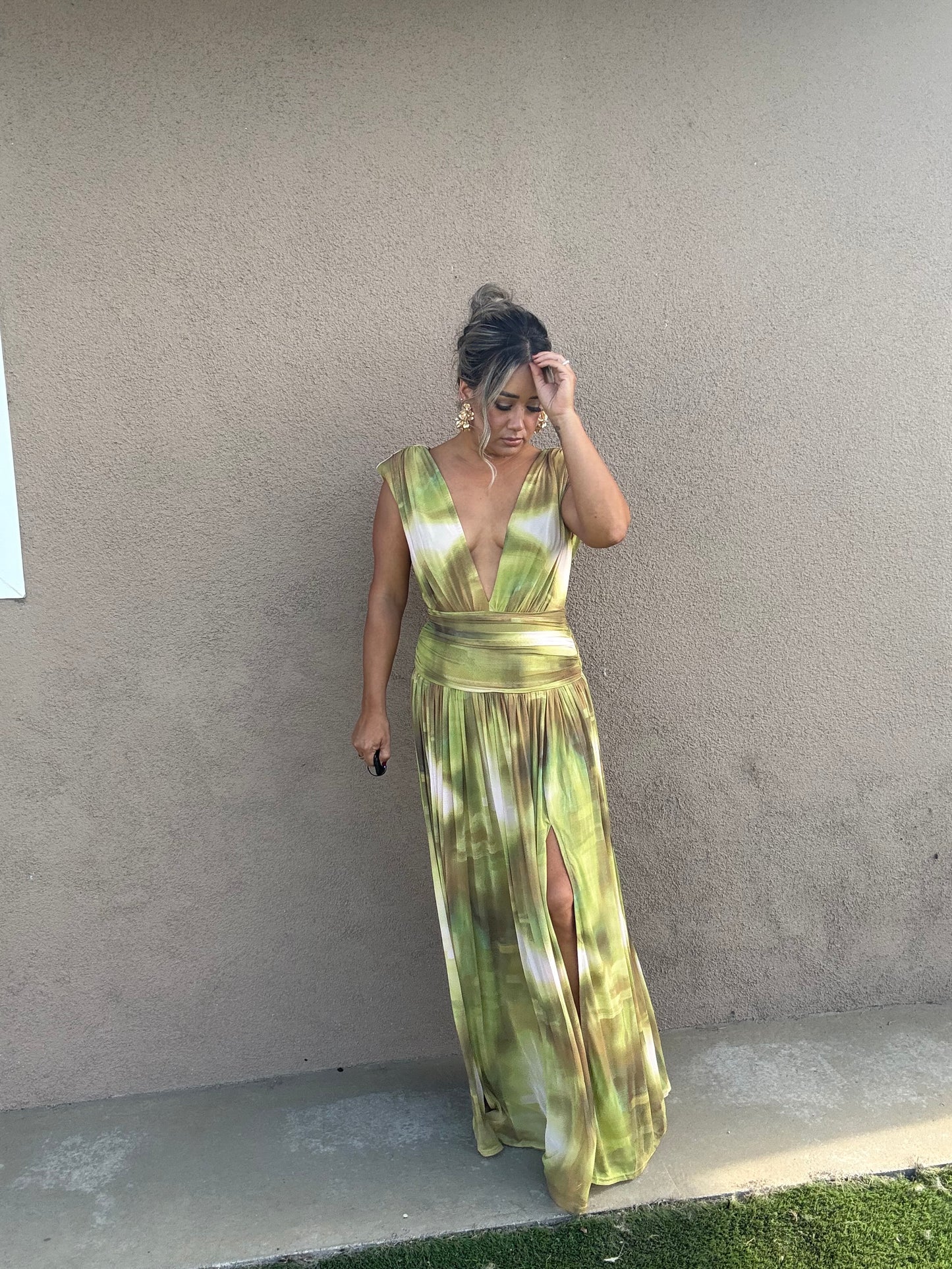Love Me Not Slit Mesh Maxi Dress