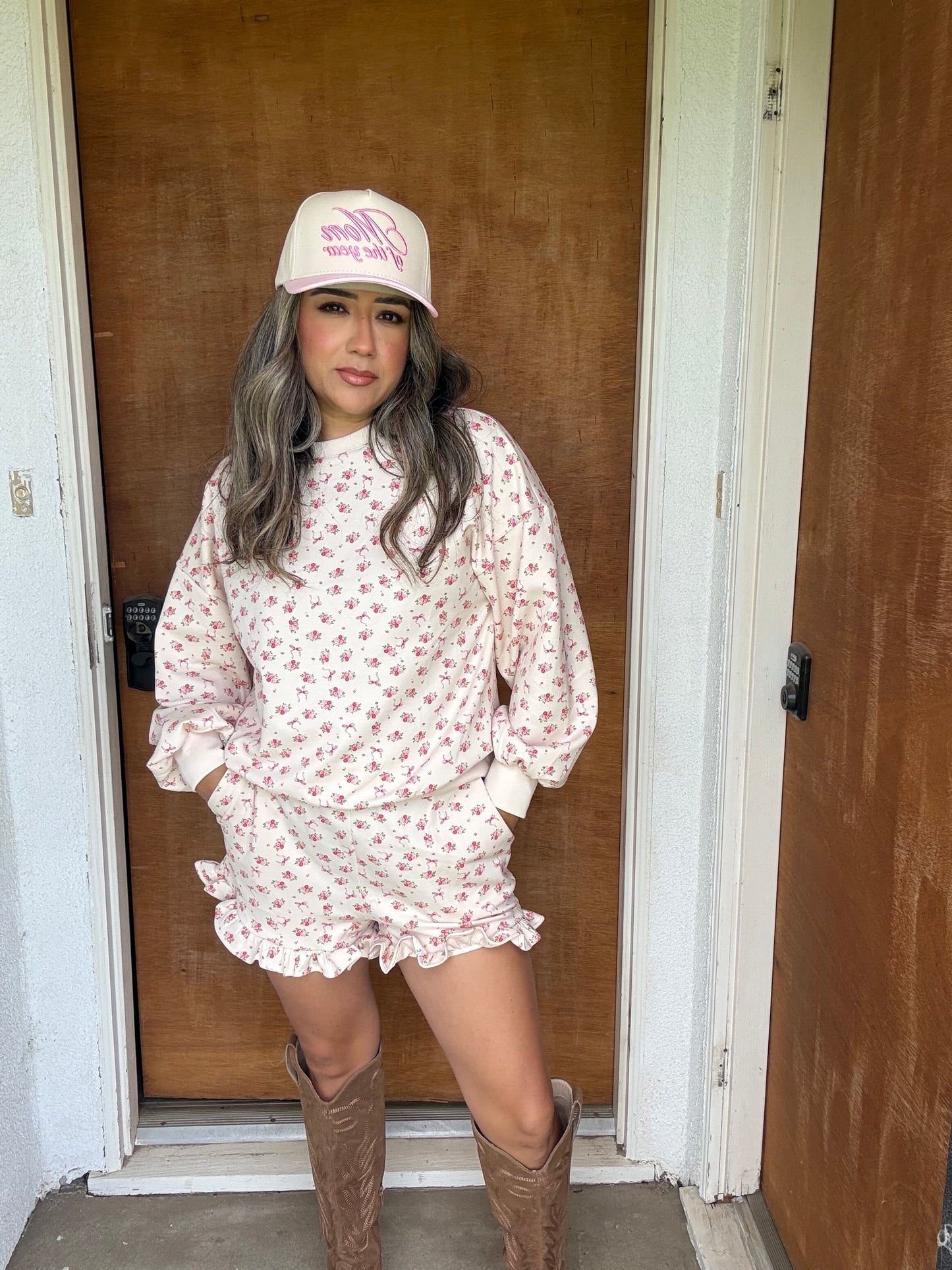 Hamptons Floral Ruffle Shorts Set