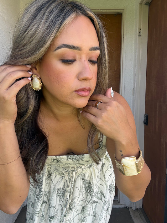 Gold Marble Star Stud