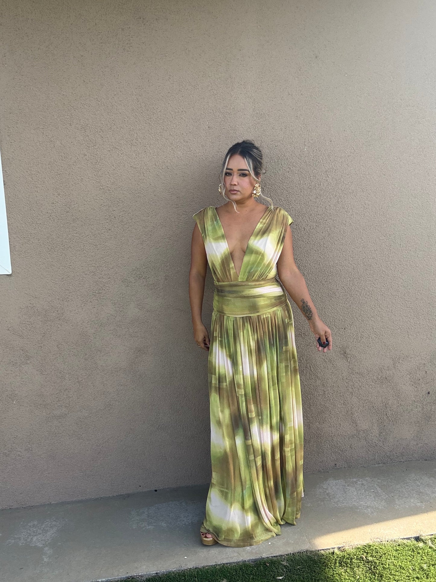 Love Me Not Slit Mesh Maxi Dress