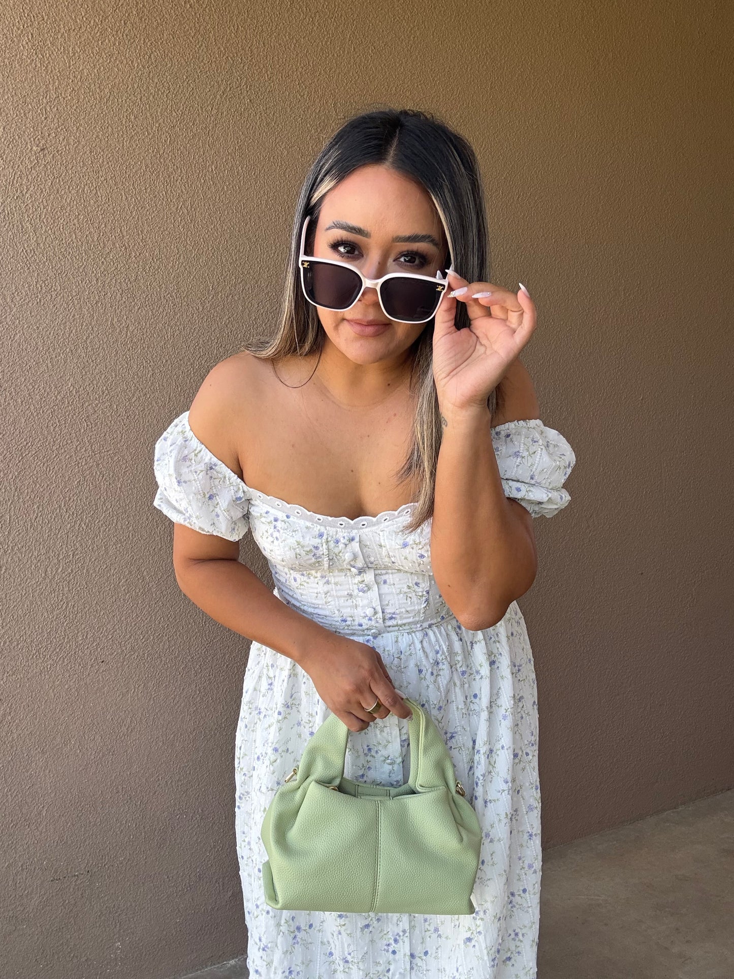 De Vacaciones Maxi Floral Puff Sleeve Dress