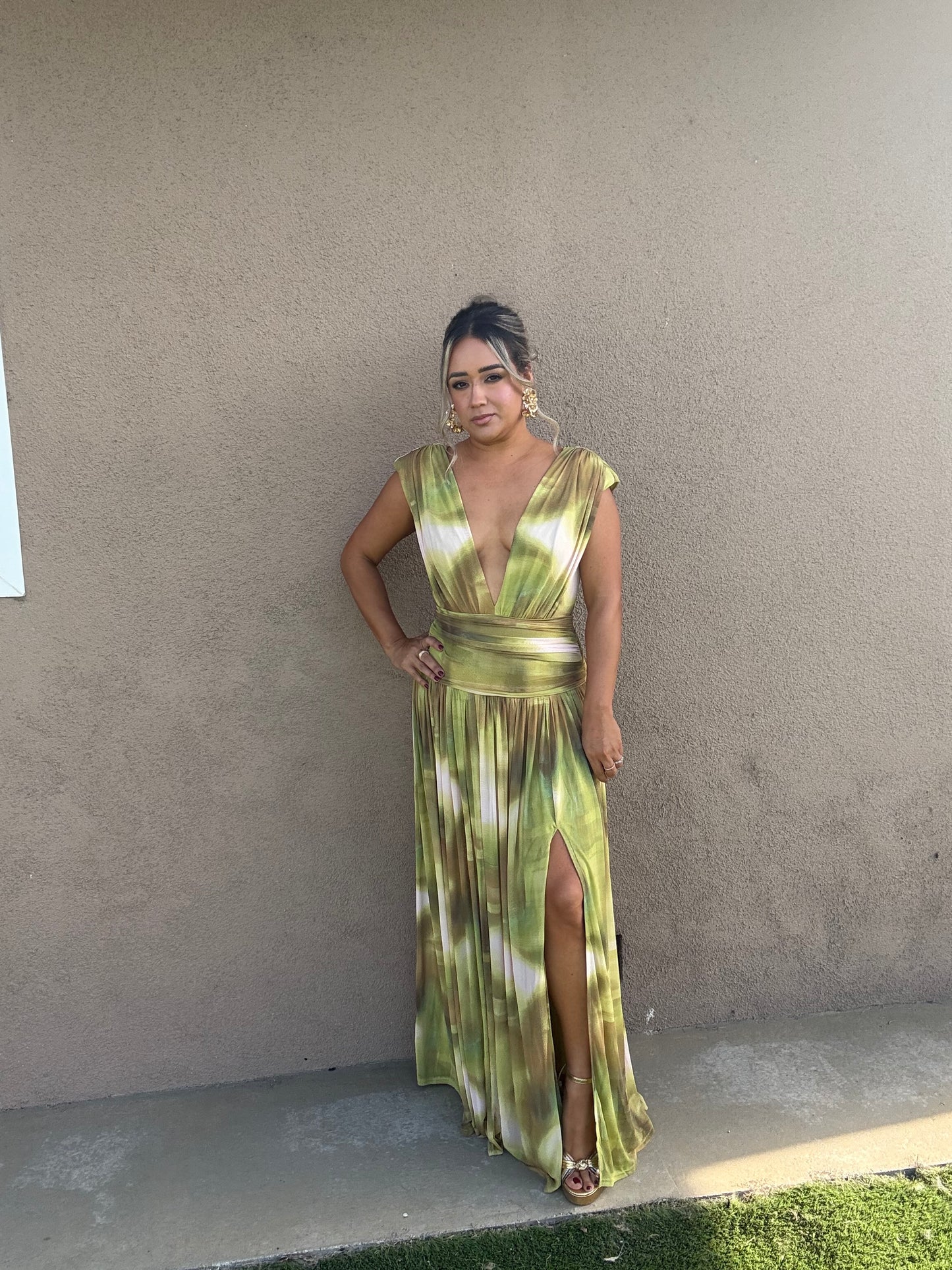 Love Me Not Slit Mesh Maxi Dress