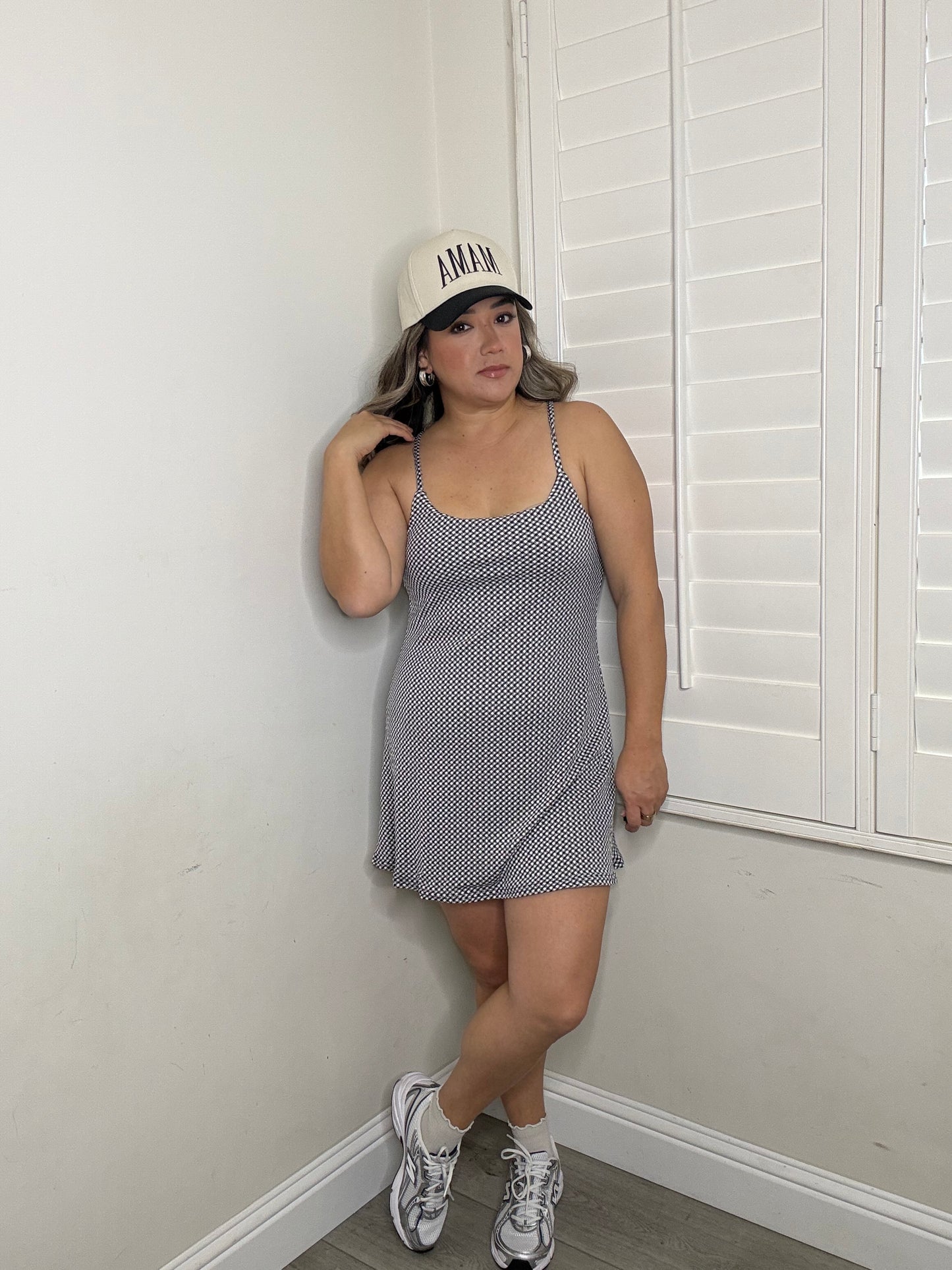 Winnie Checkered Knit Athletic Dress