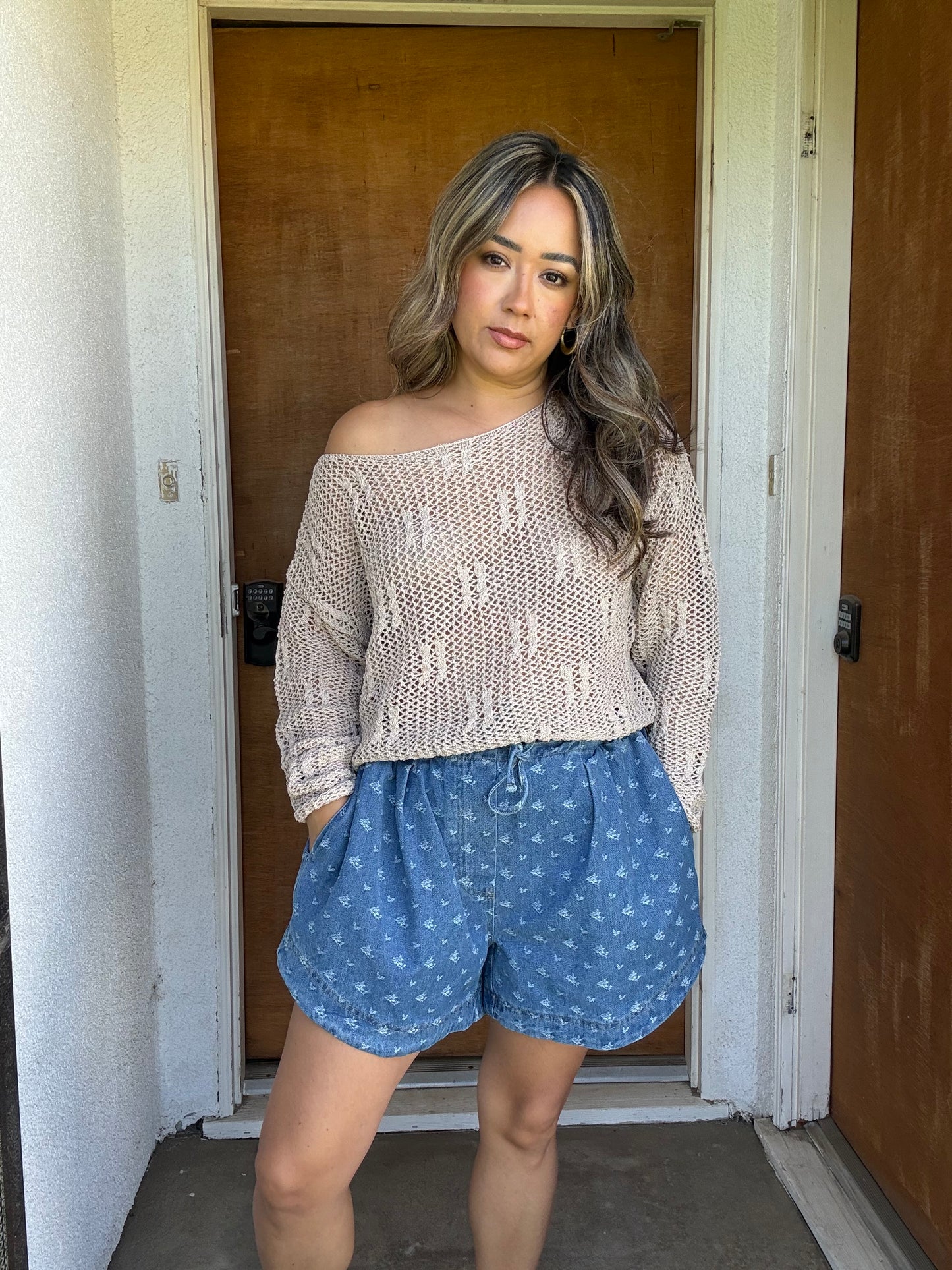 Newport Scoop Neck Knit Top- Taupe