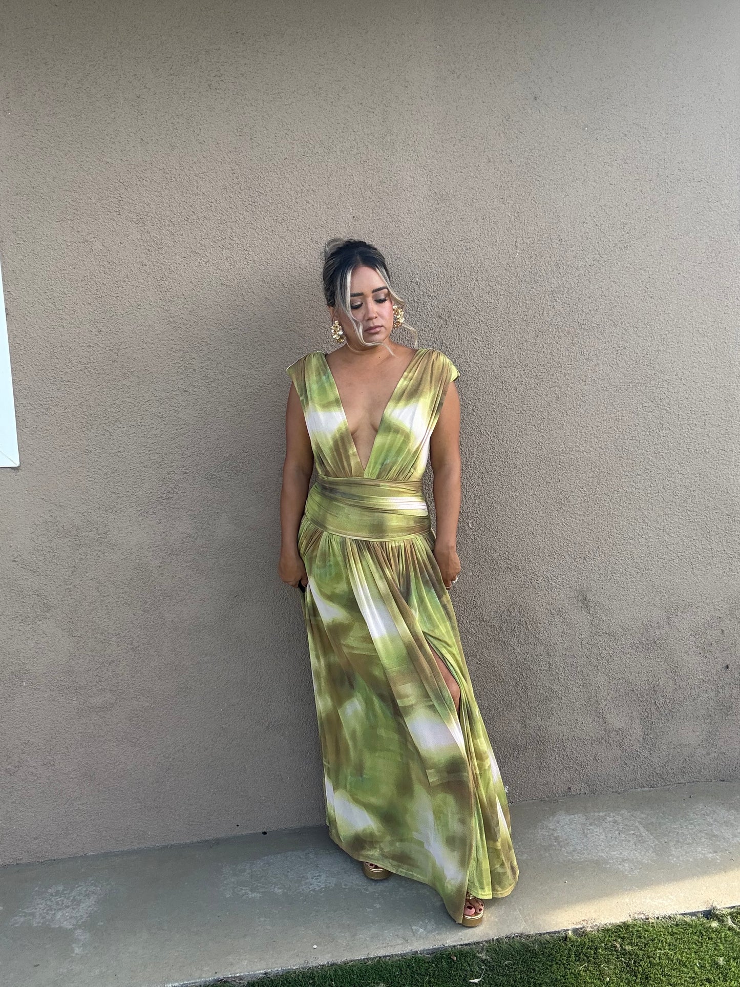 Love Me Not Slit Mesh Maxi Dress