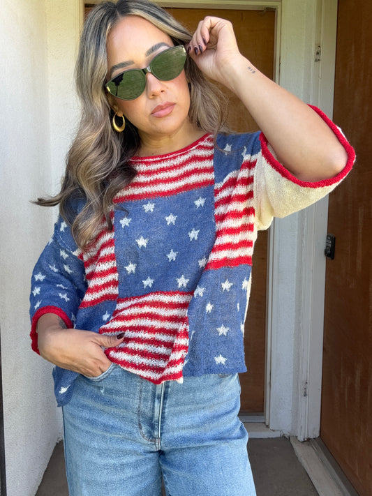 Stars and Stripes Knit Top