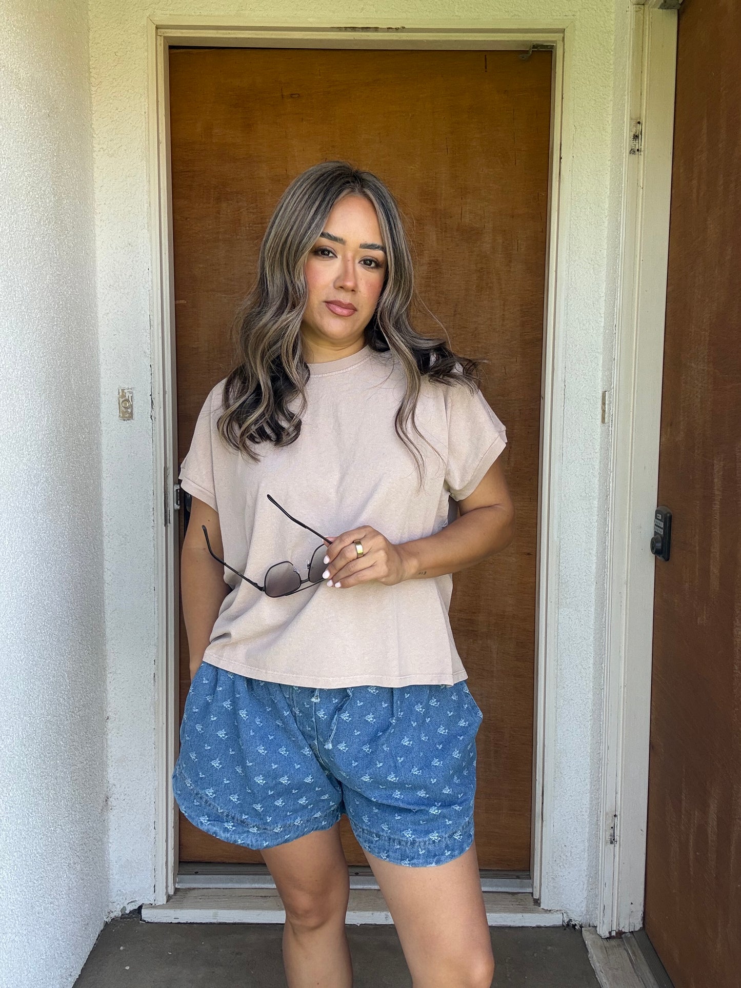 Allie Floral Denim Shorts
