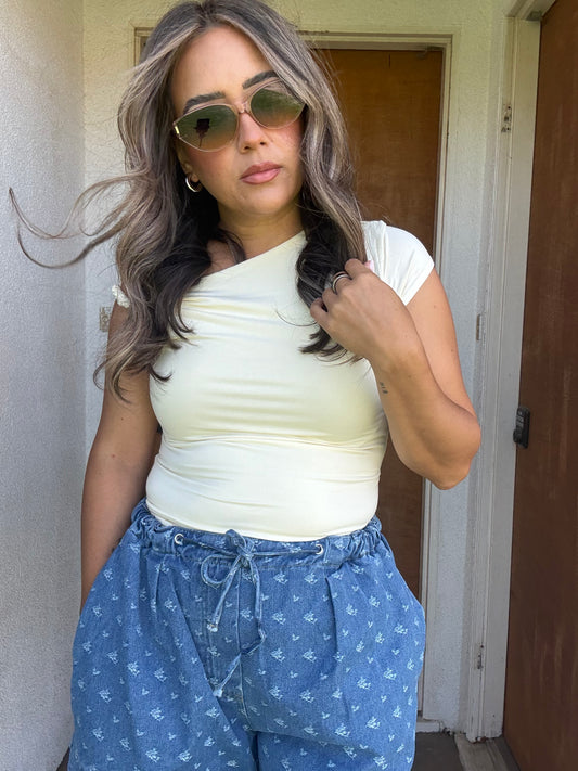 Allie Floral Denim Shorts