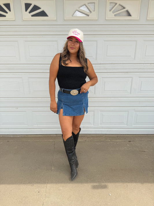 Summer Denim Mini Skort