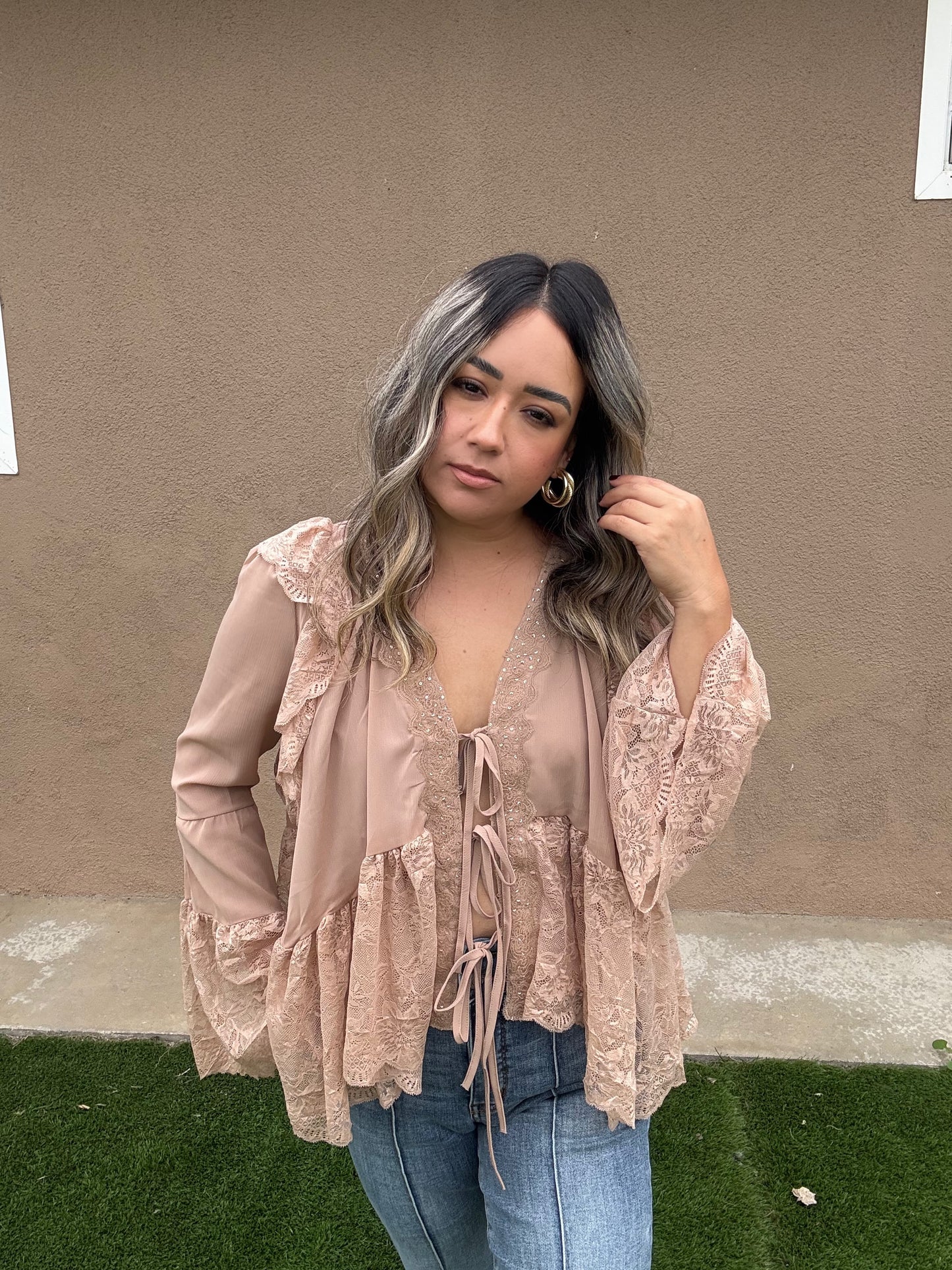 Hayrides Sequin Boho Top