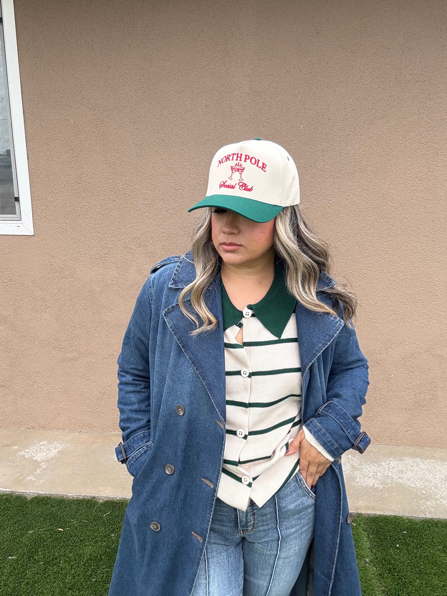 October Denim Notch Collar Trench Coat