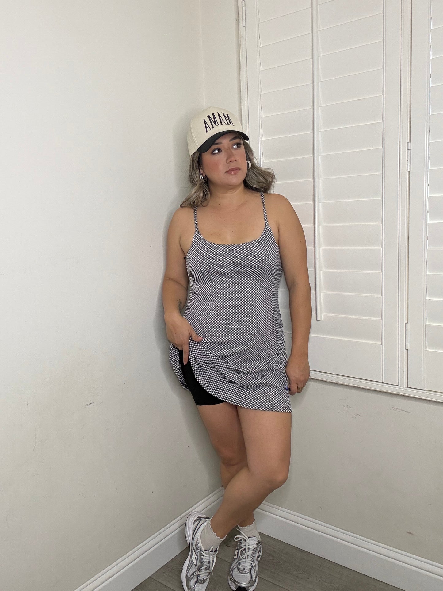 Winnie Checkered Knit Athletic Dress