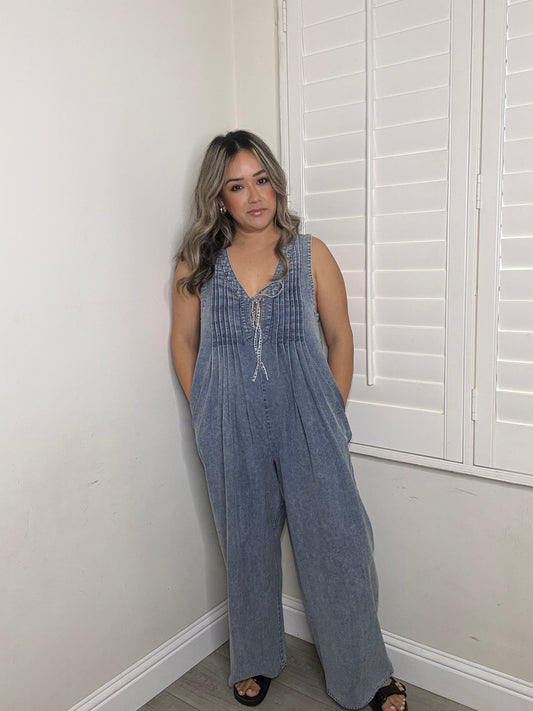 Larah Oversized Denim Jumpsuit