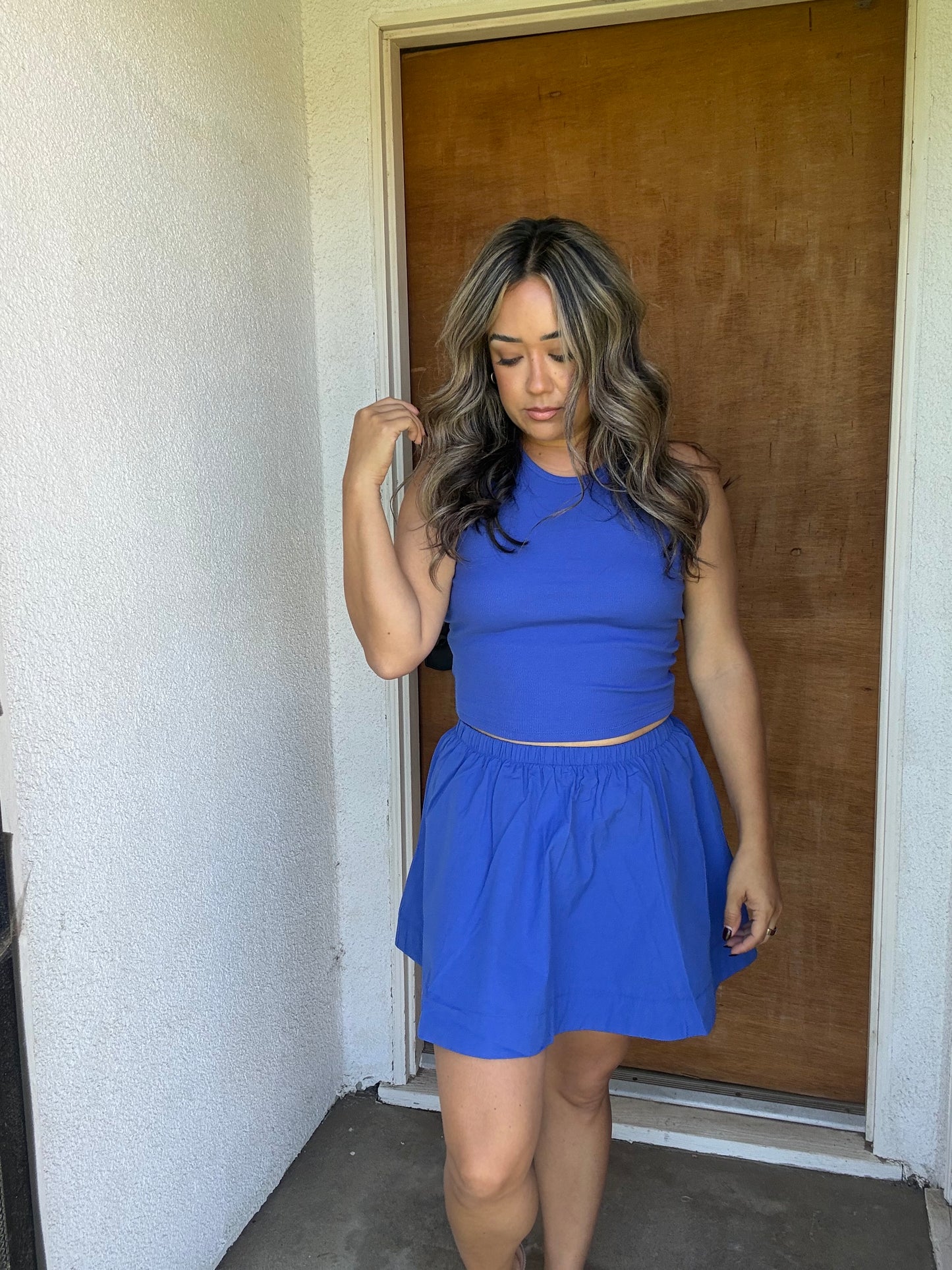 Coastal Skirt Set- Royal Blue