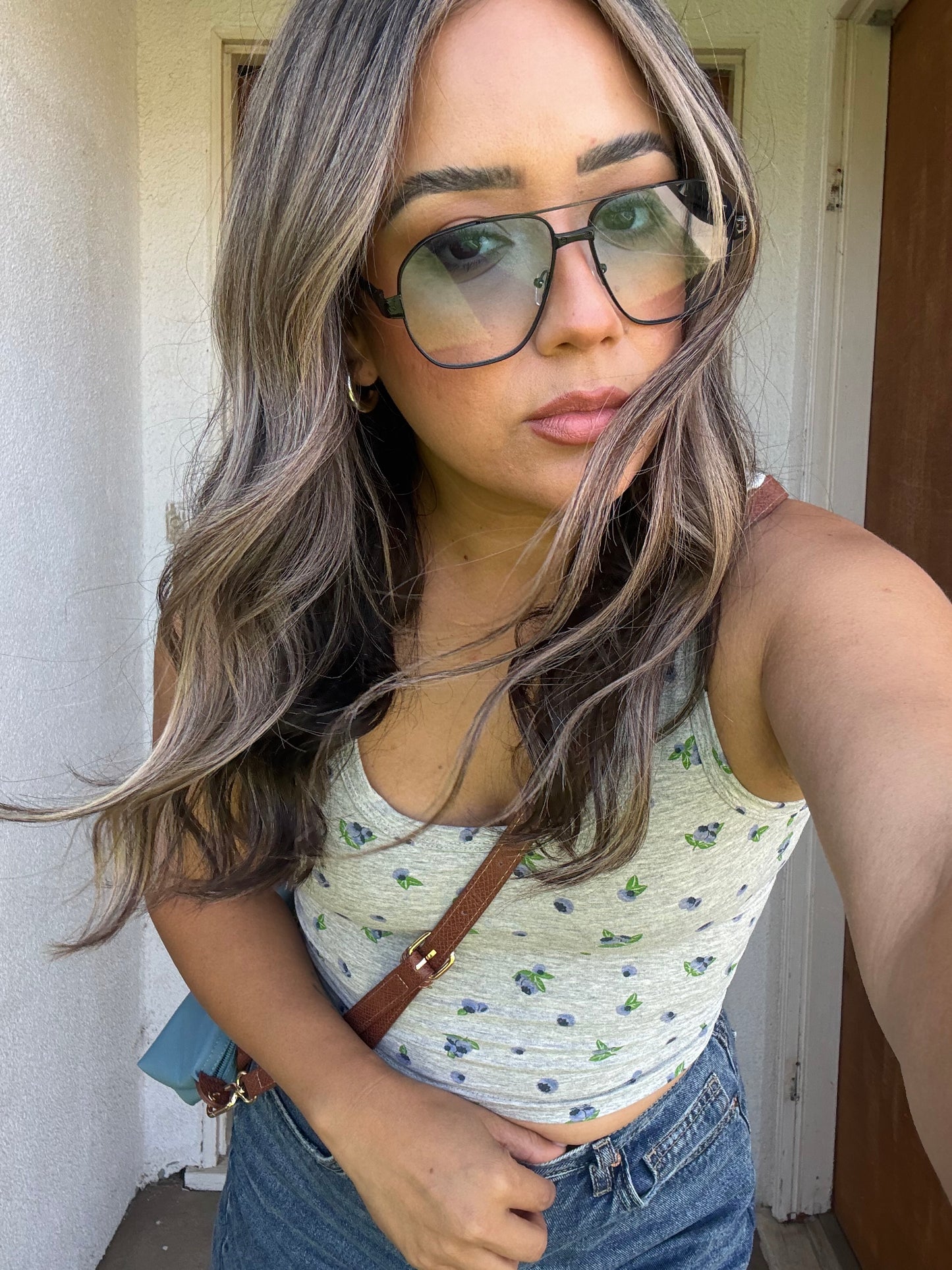 Blueberry Mini Tank- Grey