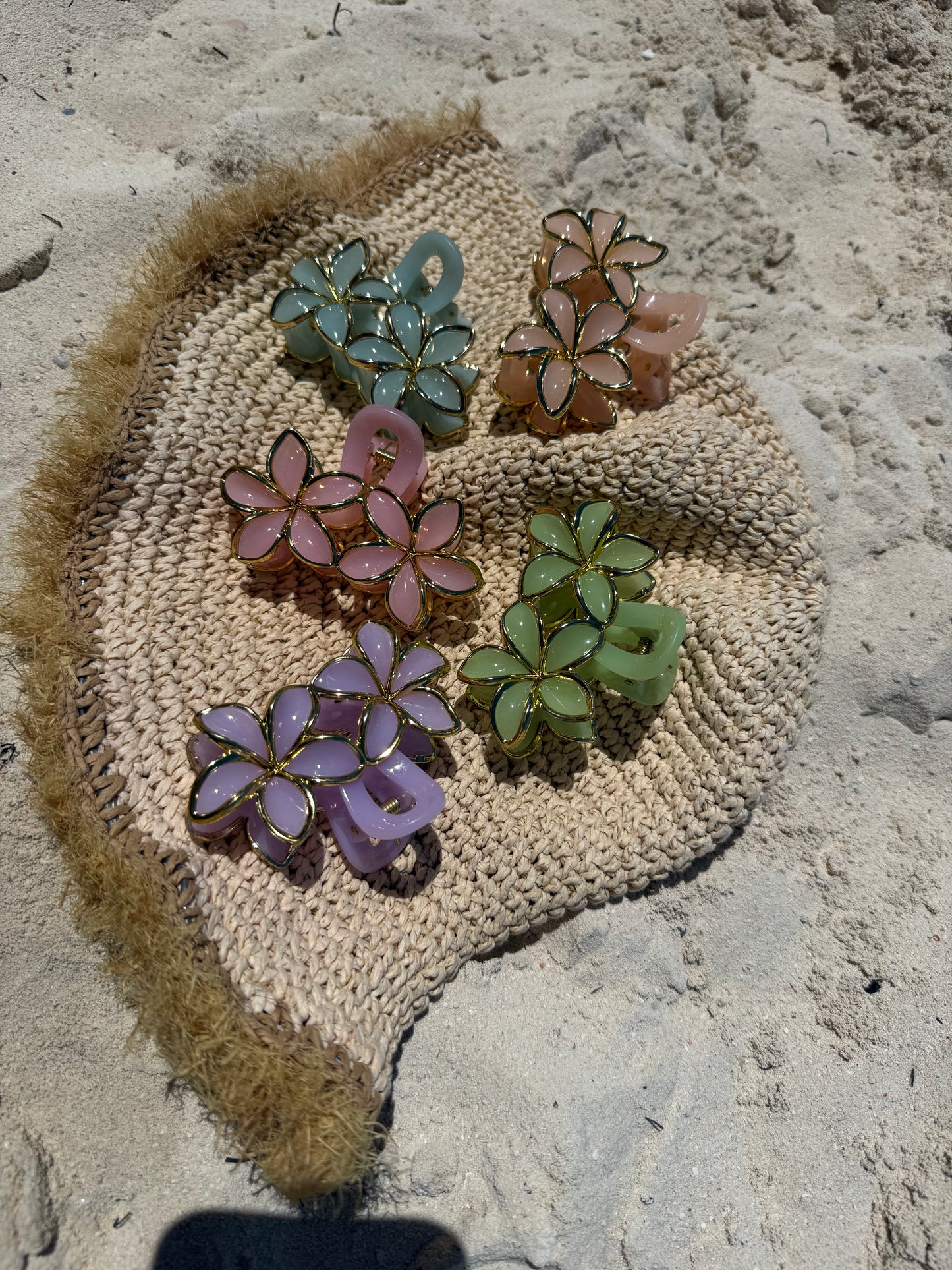 Vamos A La Playa Floral Hair Clips